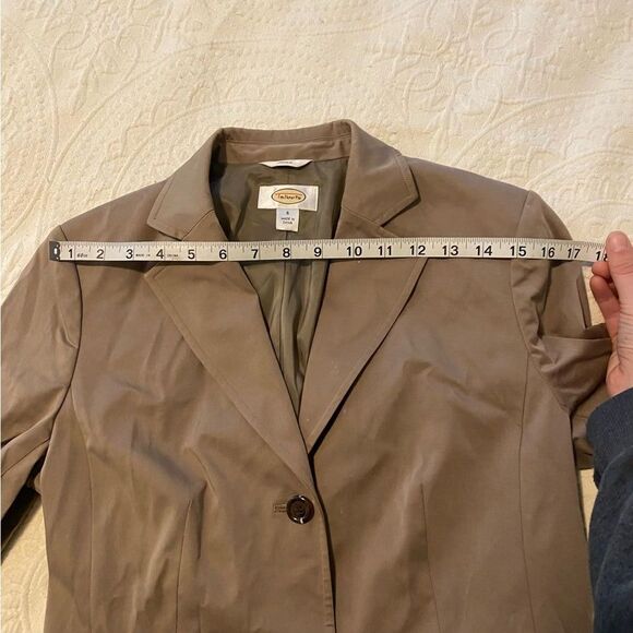Y2K Talbots stretch size 6 Coffee Brown Slim Blazer Cotton Spandex Blend - Picture 7 of 7